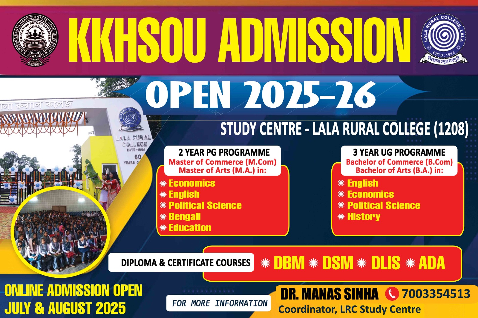 KKHSOU Admission Open 2025-26